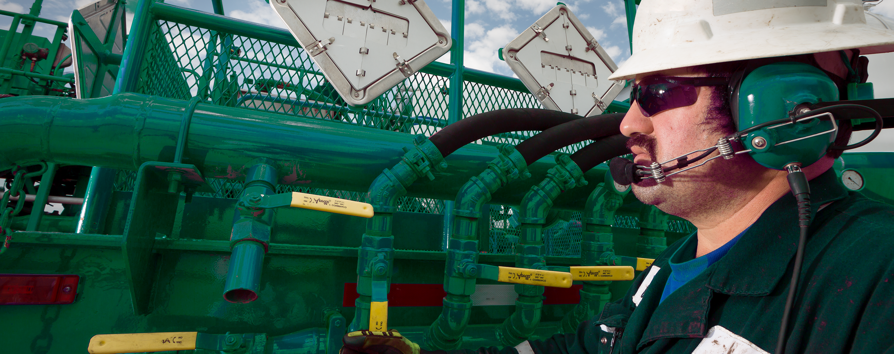 Photo of cementing engineer in the field.