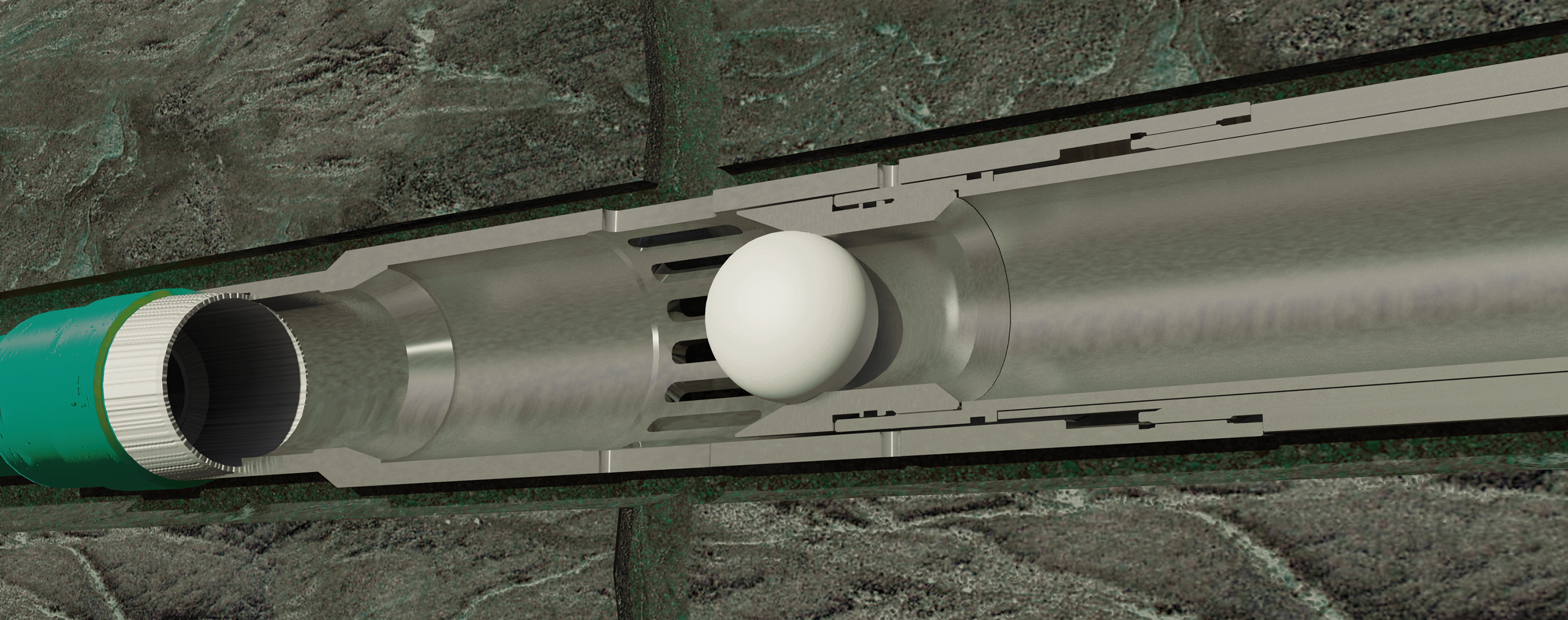 Animation still of a Fracpoint system