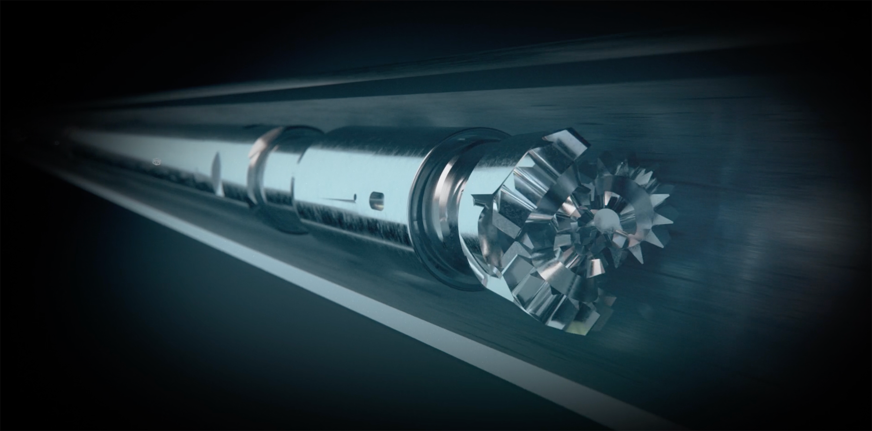 Animation still of the PRIME wellbore cleanout tool.