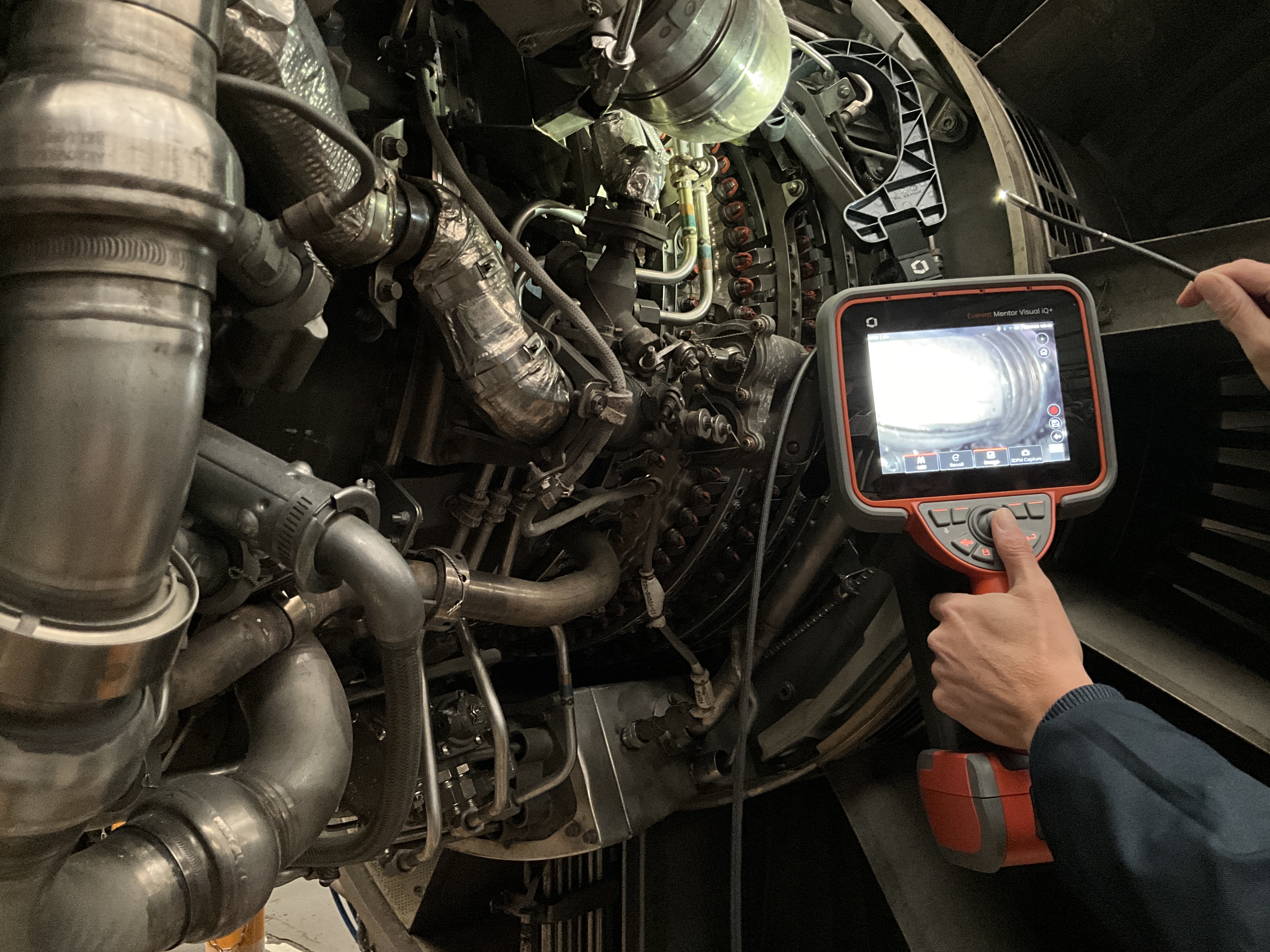 The new Mentor Visual iQ+ is a favorite for visual inspections of gas turbine engines.