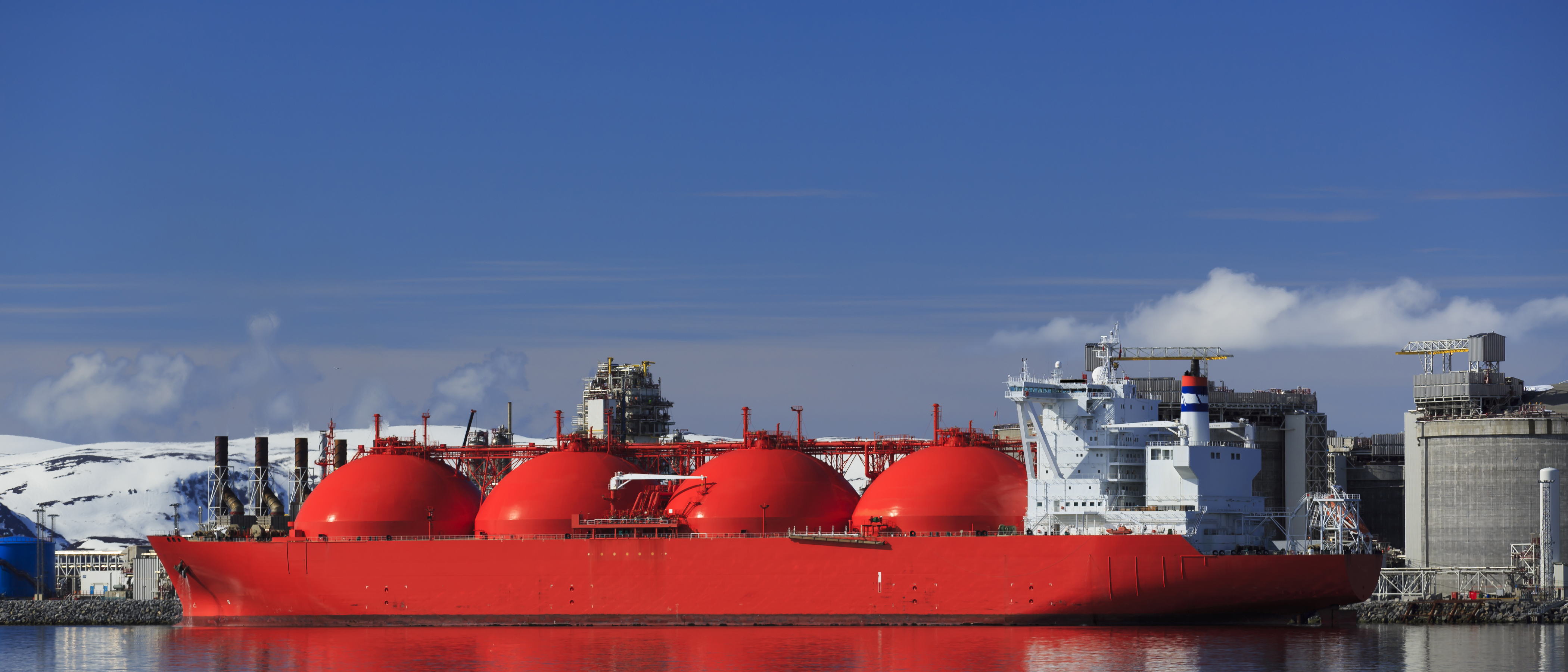 Photo of an LNG tanker ship.