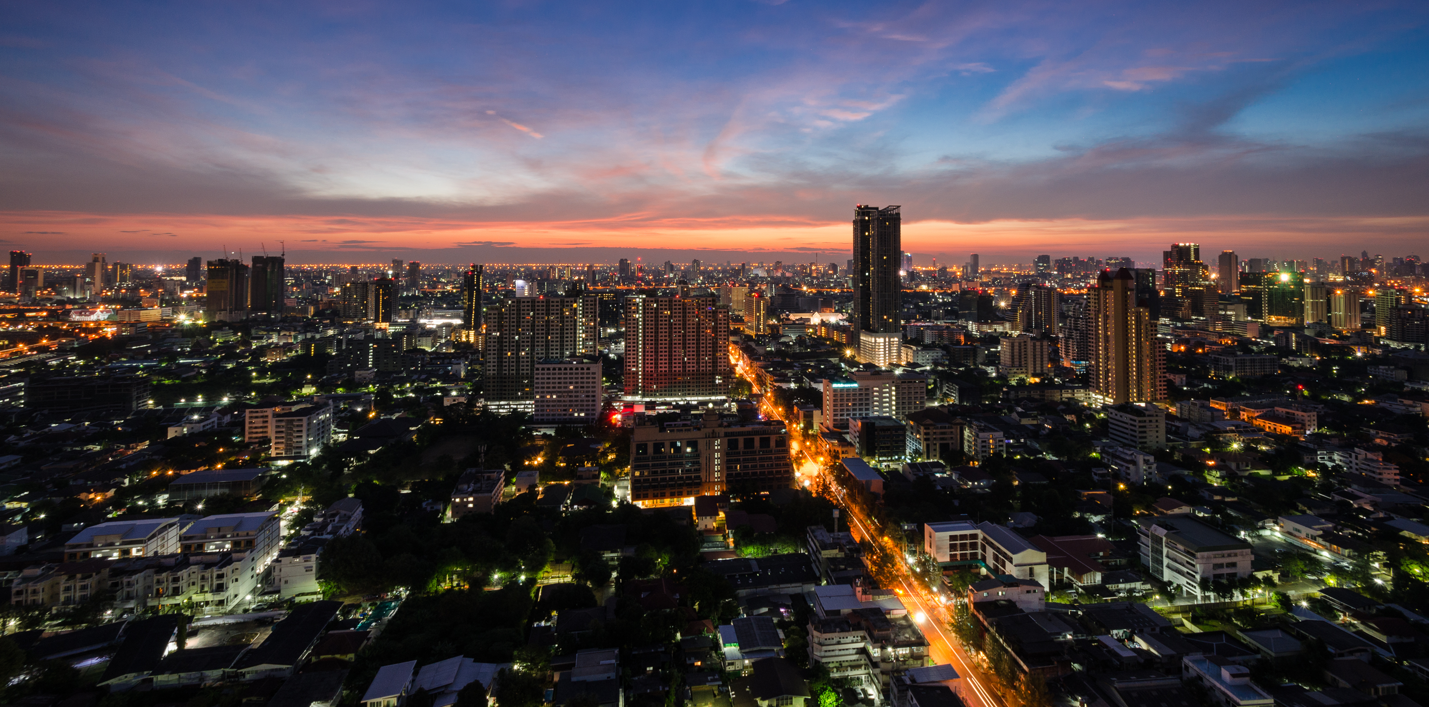 Photo of a city skyline.