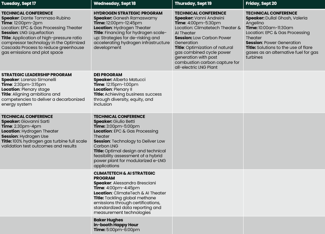 Gastech 2024 Schedule