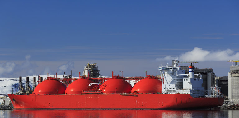 Photo of an LNG tanker ship.