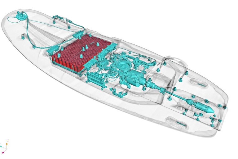 High-Tech Motor Surfboard Inner Workings With High-Energy CT